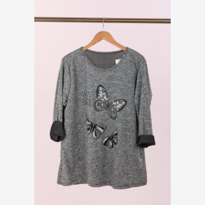 Bluse med Sommerfugle motiv - Gr