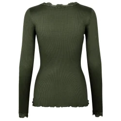 BLOUSE WITH LACE, OLIVE NIGHT